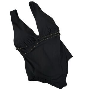 Amoressa Swimwear SZ 14 Romancing the Stone Lupita One-Piece Swimsuit Plunging